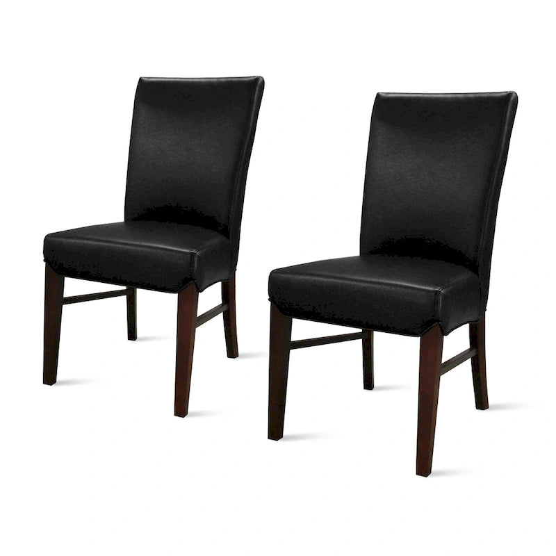 Set di 2 sedie da pranzo in pelle rigenerata