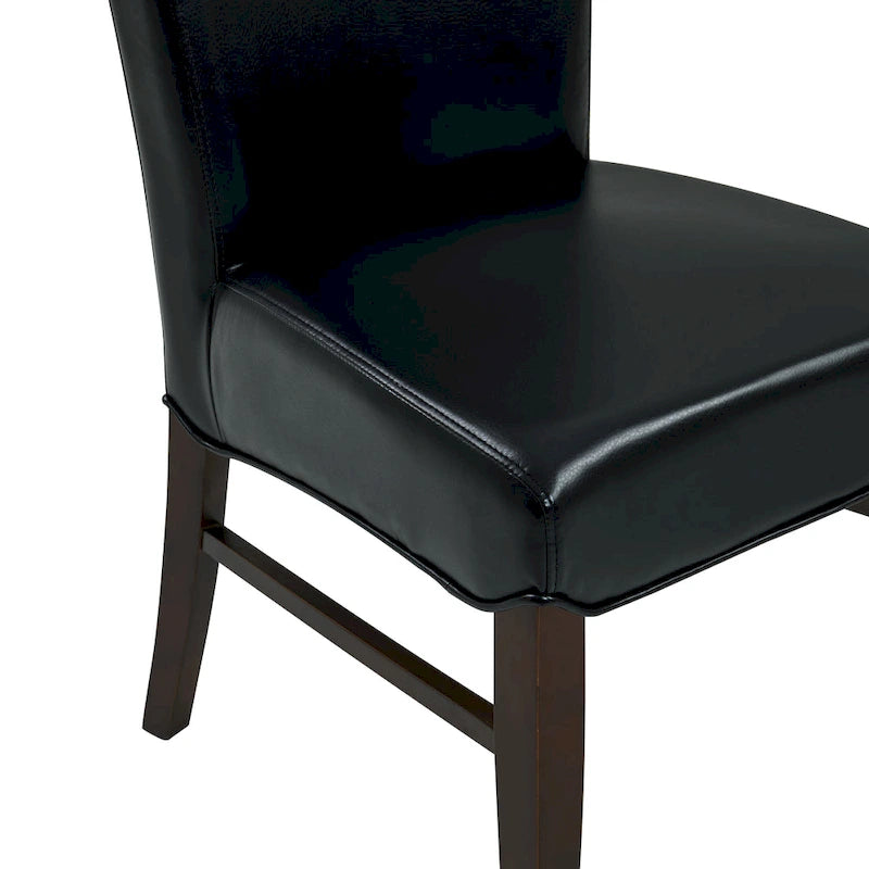 Set di 2 sedie da pranzo in pelle rigenerata