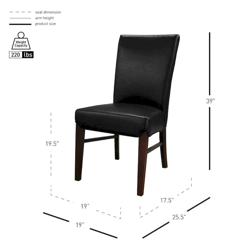 Set di 2 sedie da pranzo in pelle rigenerata