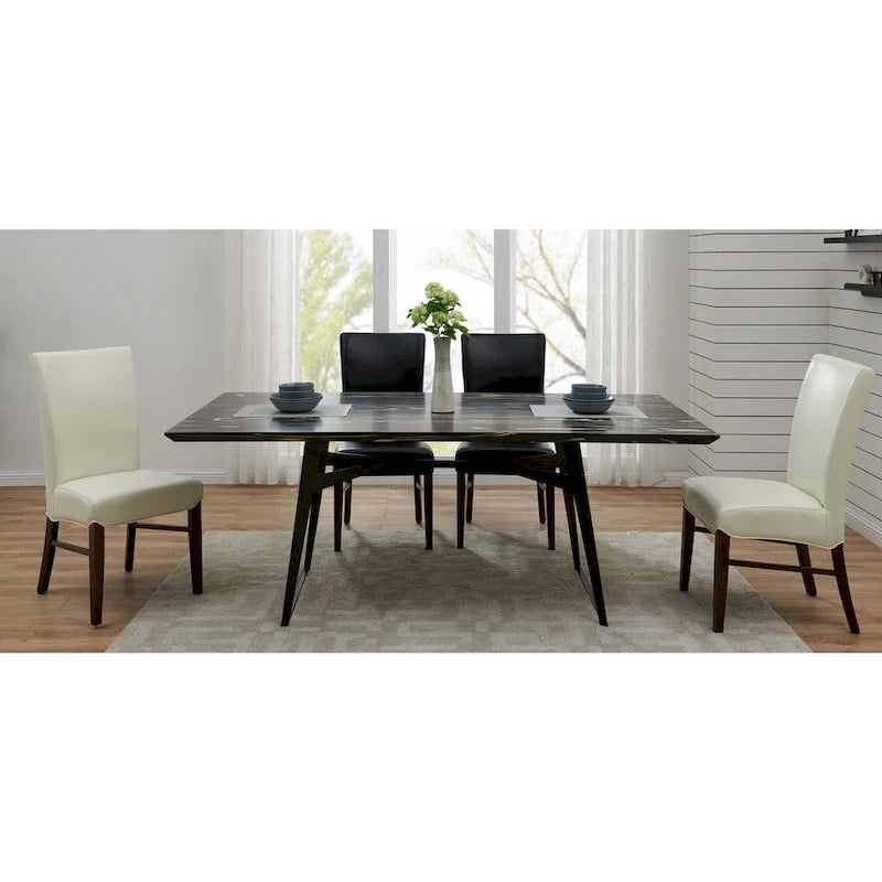 Set di 2 sedie da pranzo in pelle rigenerata