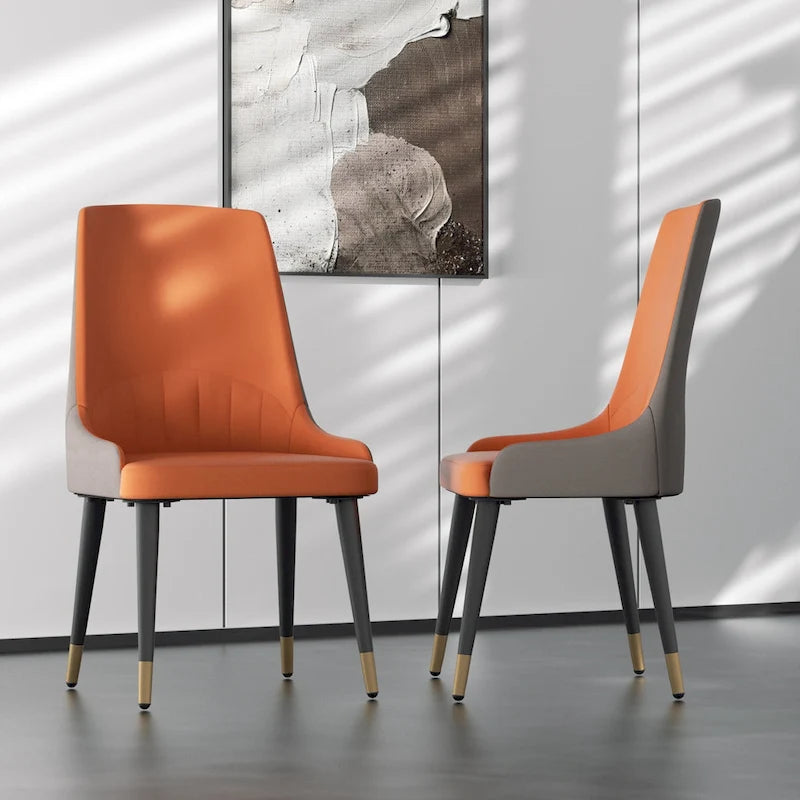 2 sedie da pranzo contemporanee in pelle - 18x19.7x32.3 pollici
