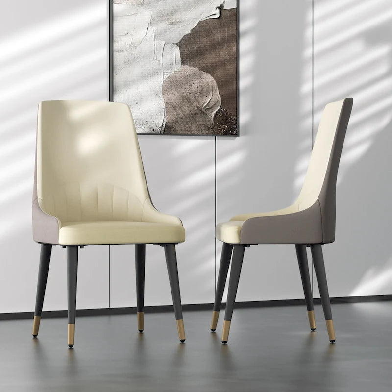 2 sedie da pranzo contemporanee in pelle - 18x19.7x32.3 pollici