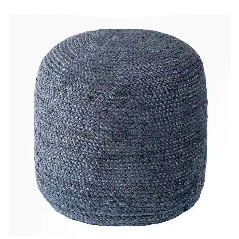 Pouf rotondo in iuta intrecciata massiccia