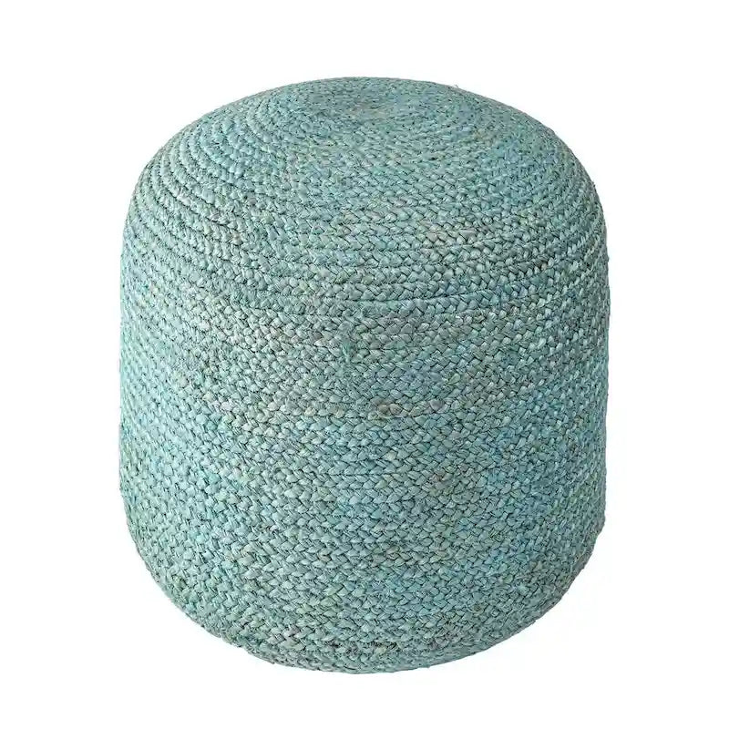 Pouf rotondo in iuta intrecciata massiccia