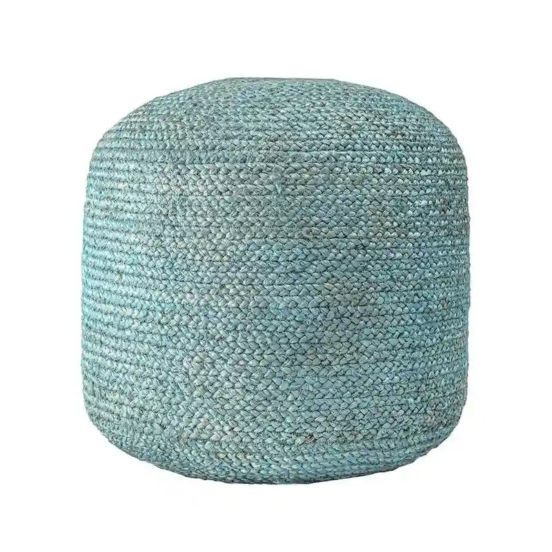 Pouf rotondo in iuta intrecciata massiccia