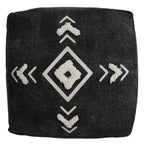 Pouf rotondo nero da 18 pollici 100% cotone