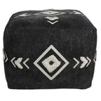 Pouf rotondo nero da 18 pollici 100% cotone