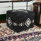 Pouf rotondo nero da 18 pollici 100% cotone