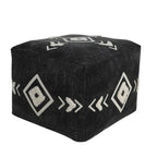 Pouf rotondo nero da 18 pollici 100% cotone