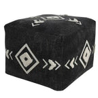 Pouf rotondo nero da 18 pollici 100% cotone