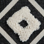 Pouf rotondo nero da 18 pollici 100% cotone