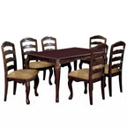 Set di 2 sedie da pranzo in noce scuro con finitura transizionale, in legno massello, per cucina o sala da pranzo, con schienale a pioli