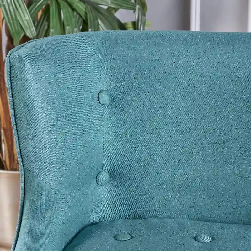 Poltrona occasionale in tessuto, verde acqua scuro, per soggiorno e camera da letto