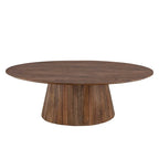 Tavolino da Caffè Mid-Century Modern in Legno Marrone con Base Scanalata