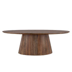Tavolino da Caffè Mid-Century Modern in Legno Marrone con Base Scanalata
