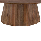 Tavolino da Caffè Mid-Century Modern in Legno Marrone con Base Scanalata