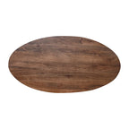 Tavolino da Caffè Mid-Century Modern in Legno Marrone con Base Scanalata