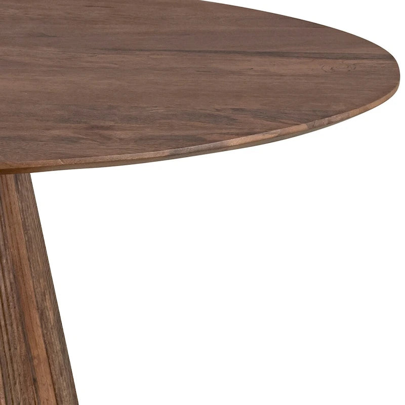Tavolino da Caffè Mid-Century Modern in Legno Marrone con Base Scanalata