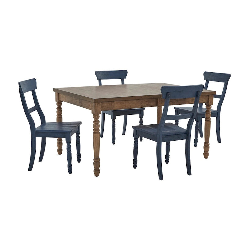Sedia da pranzo con schienale a pioli (Set di 2)