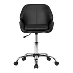 Sedia da ufficio regolabile in similpelle con base cromata