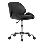Sedia da ufficio regolabile in similpelle con base cromata