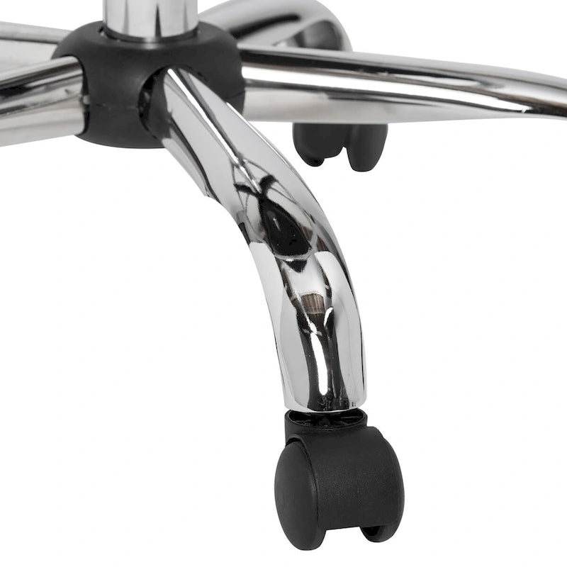 Sedia da ufficio regolabile in similpelle con base cromata