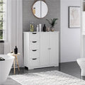 Mobiletto da bagno con ripiano regolabile, bianco