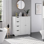Mobiletto da bagno con ripiano regolabile, bianco
