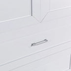 Mobile colonna da bagno alto, Armadietto con due ante e cassetti, Ripiano regolabile, Pannello in MDF, Bianco