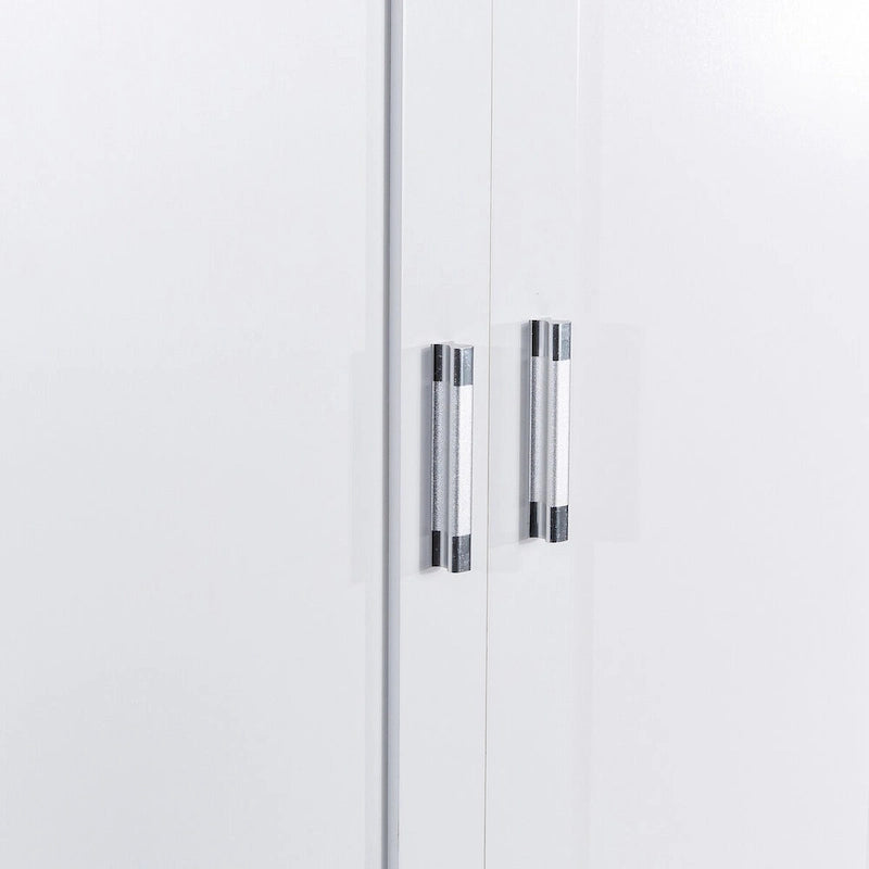 Mobile colonna da bagno alto, Armadietto con due ante e cassetti, Ripiano regolabile, Pannello in MDF, Bianco